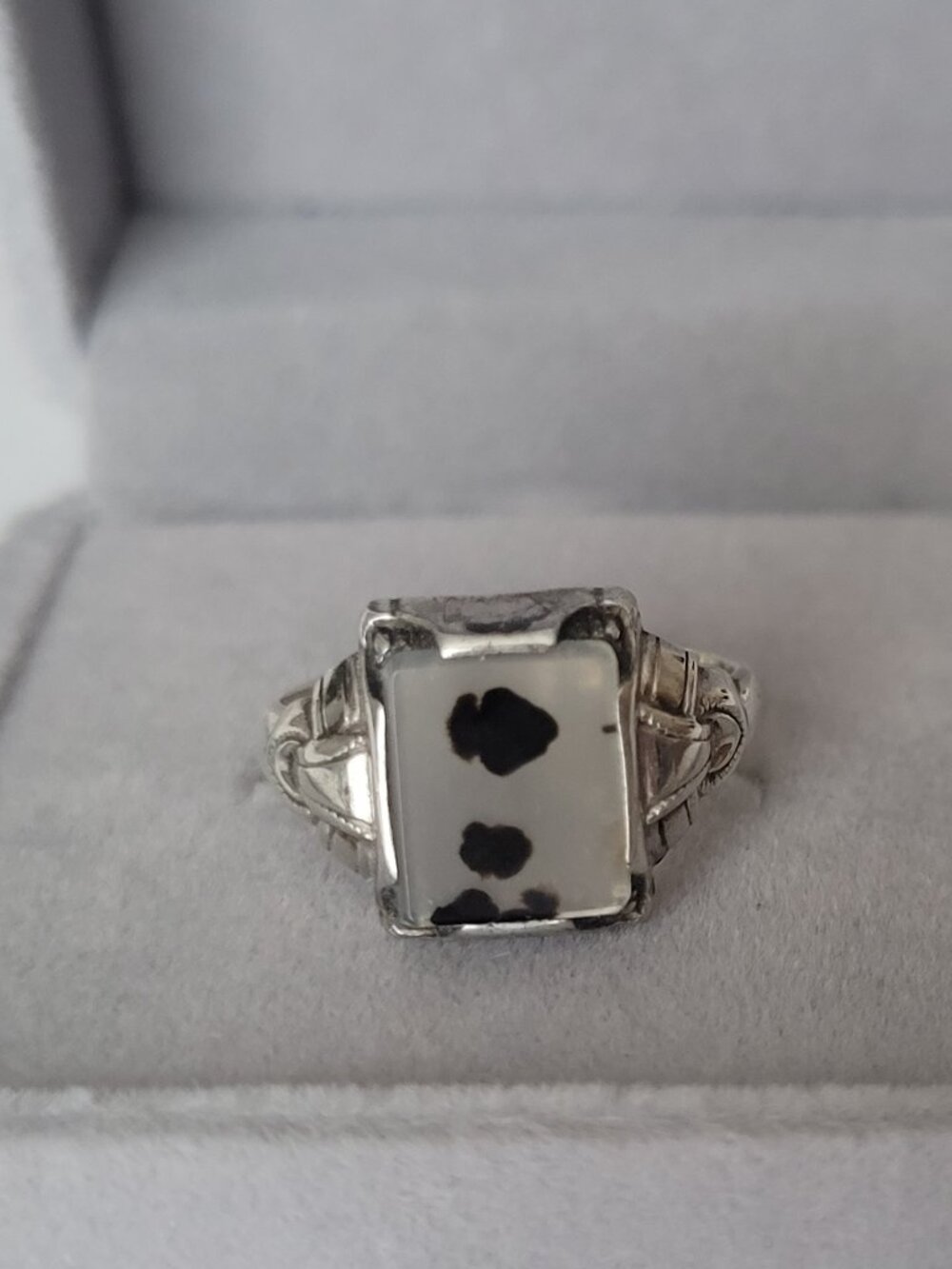 Vintage Moss Agate Sterling Ostby Barton Ring